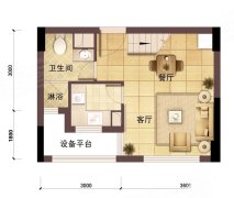 保利湾天地6#楼70方户型户型图