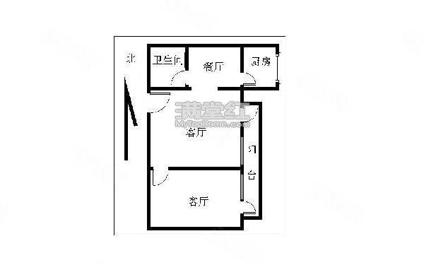 德安大厦 一房一厅 间隔方正