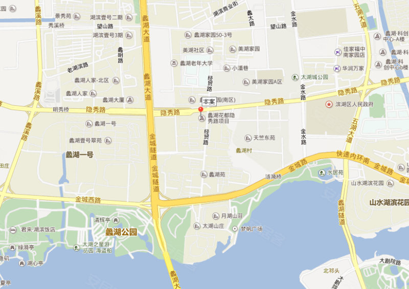 无锡蠡湖花都隐秀路项目-交通图(1) - 无锡安居客