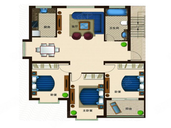 诸城 户型图,三室两厅户型图,别墅户型图_点力图库